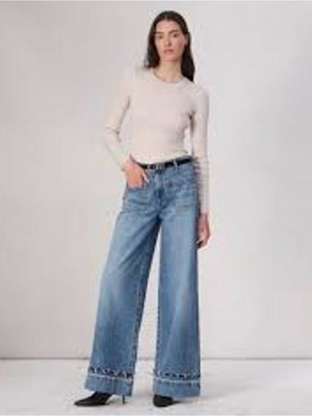 Rag &Bone Marina Cuff High Waist  Wide Leg Jeans Size 30